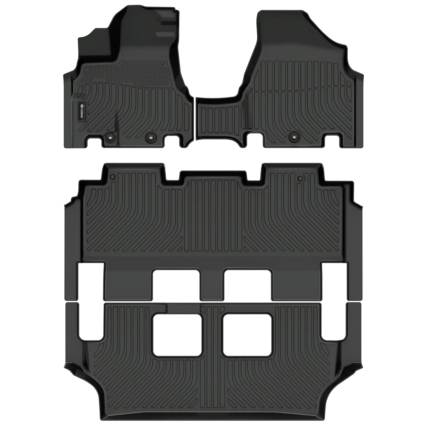 Findway F100 3D Car Floor Mat / Liner (1st Row, 2nd Row & 3rd Row) for 2011-2017 Honda Odyssey - 2643AN