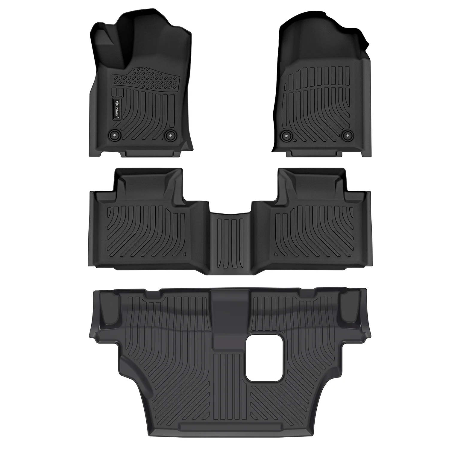 Findway F100 3D Car Floor Mat / Liner (1st Row, 2nd Row & 3rd Row) for 2016-2026 Dodge Durango 7-Seater - 1917AN