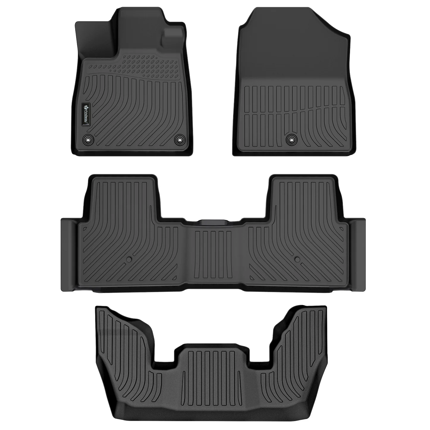 Findway F100 3D Car Floor Mat / Liner (1st Row, 2nd Row & 3rd Row) for 2023-2026 Honda Pilot - 2636AN