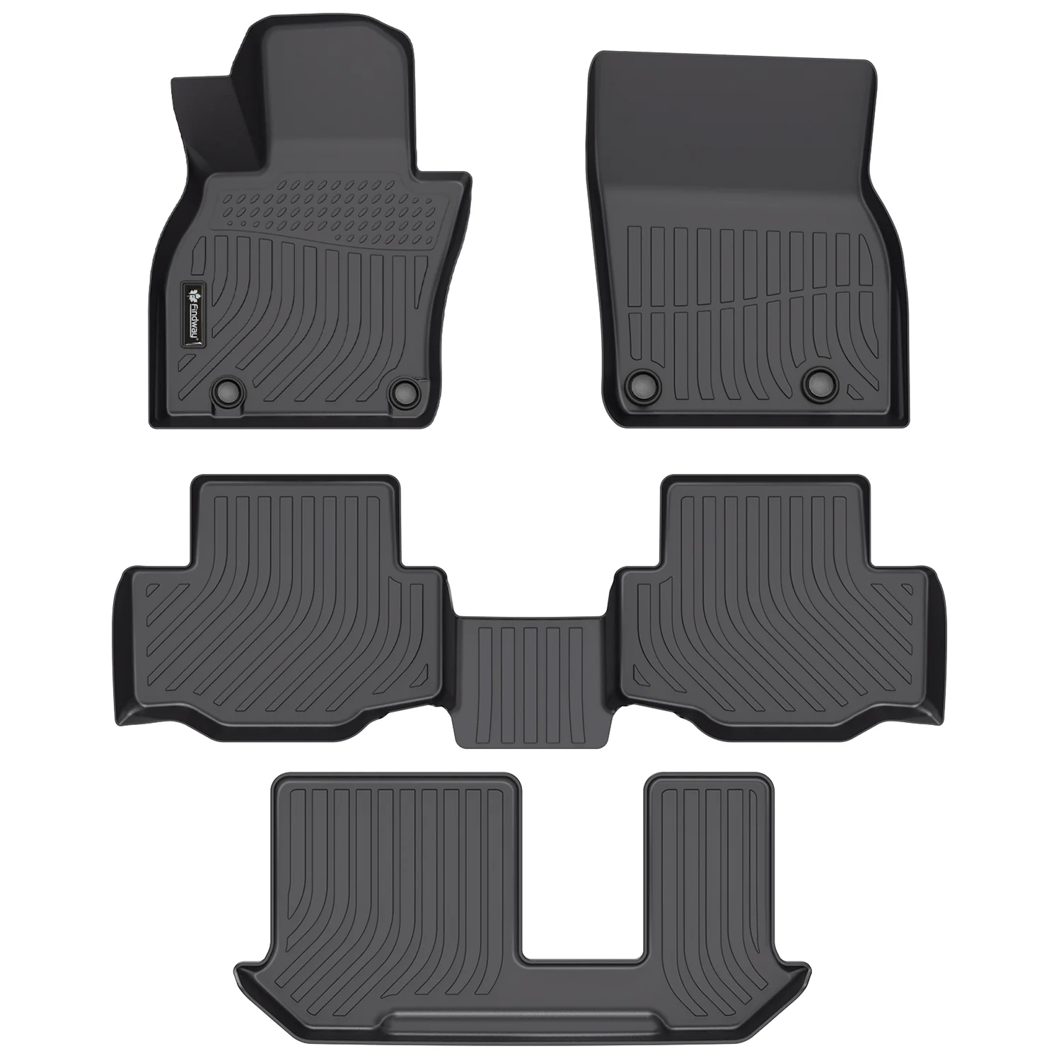 Findway F100 3D Car Floor Mat / Liner (1st Row, 2nd Row & 3rd Row) for 2024-2026 Mazda CX-90 8-Seater - 4033AN