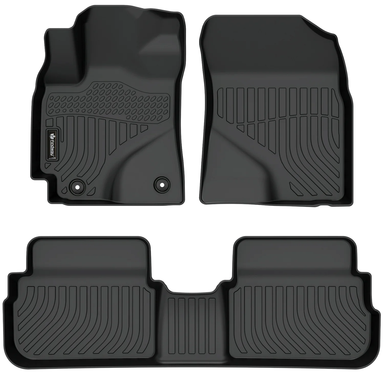 Findway F100 3D Car Floor Mat / Liner (1st Row & 2nd Row) for 2009-2013 Toyota Corolla / 2009-2014 Toyota Matrix FWD / 2009-2010 Pontiac Vibe FWD - 62140N