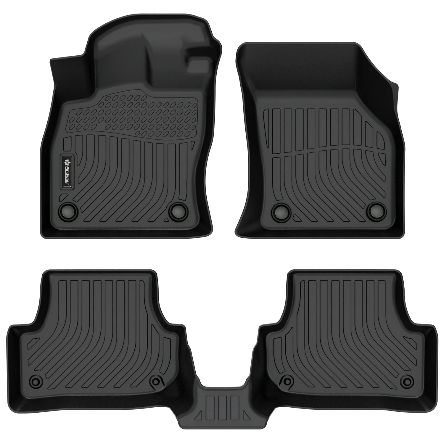 Findway F100 3D Car Floor Mat / Liner (1st Row & 2nd Row) for 2015-2020 Audi A3 / S3 / RS3 - 06100N