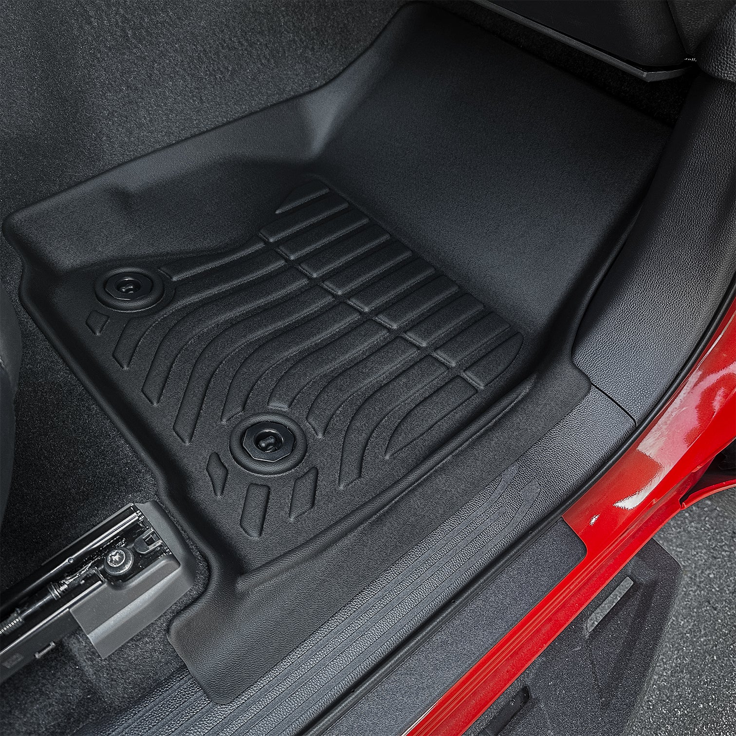 Findway F100 3D Car Floor Mat / Liner (1st Row & 2nd Row) for 2024-2026 Toyota Tacoma Double Cab Automatic Transmission - 62500N - Image 3