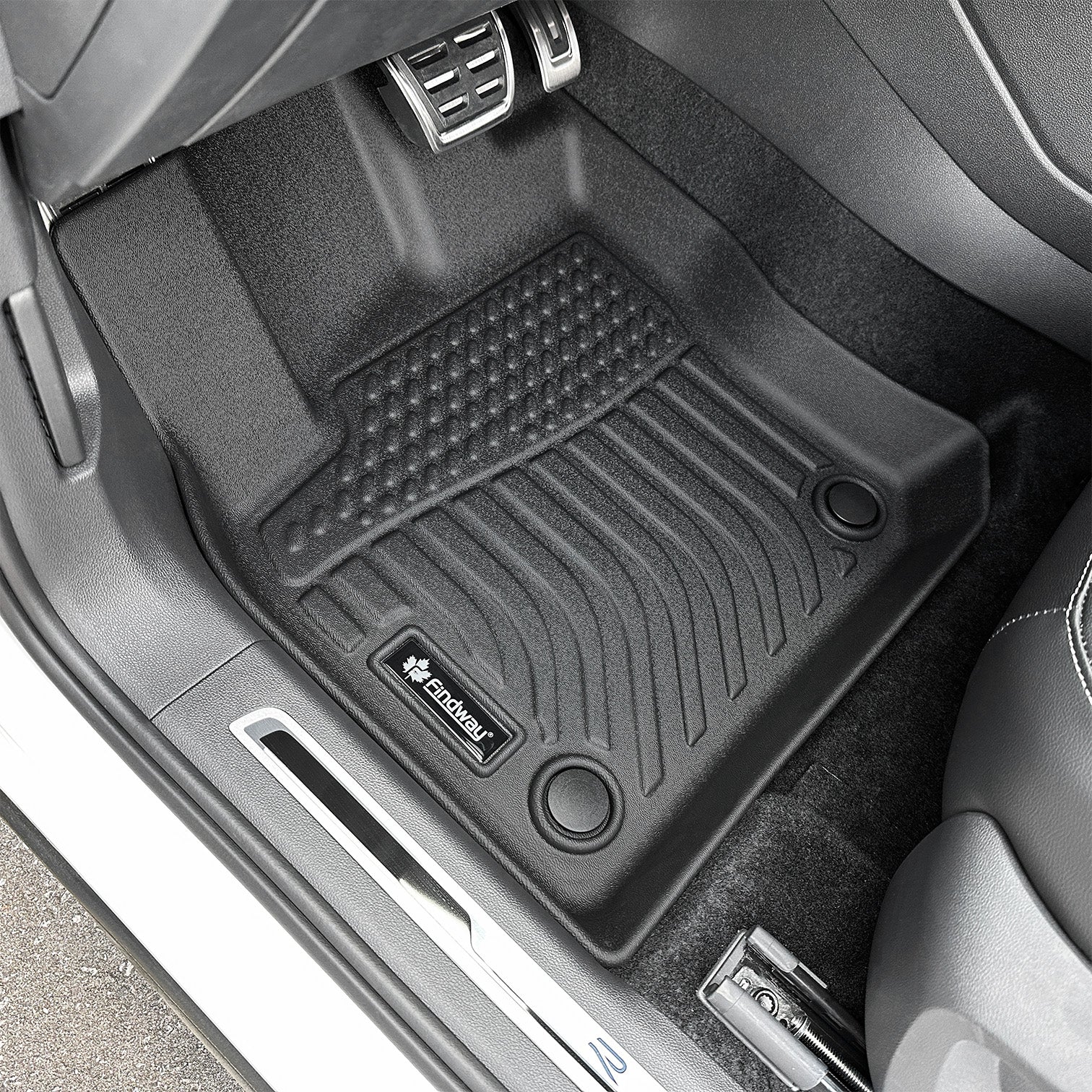 Findway F100 3D Car Floor Mat / Liner (1st Row & 2nd Row) for 2018-2024 Volkswagen Tiguan 5/7-Seater - 63370N - Image 2