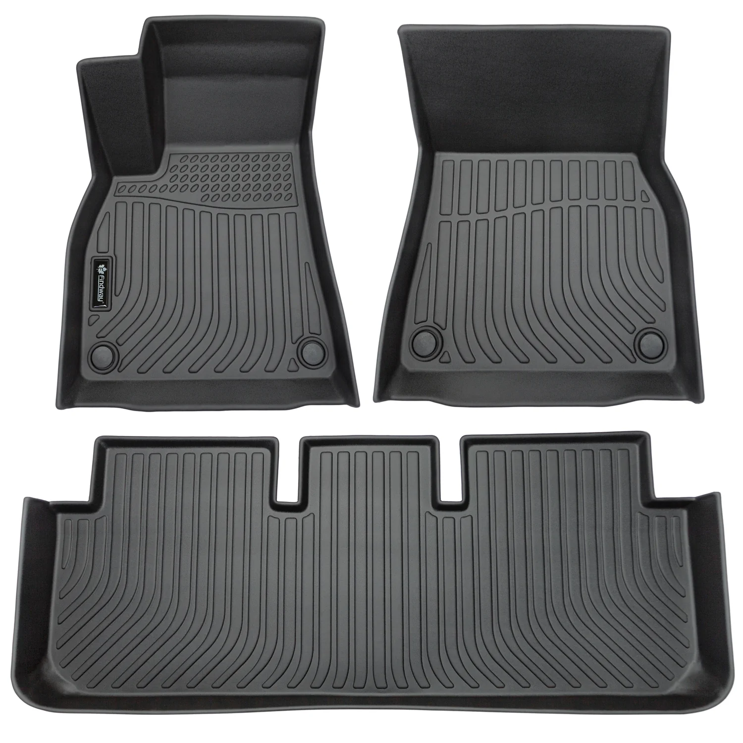 Findway F100 3D Car Floor Mat / Liner (1st Row & 2nd Row) for 2021-2026 Tesla Model S - 65050N